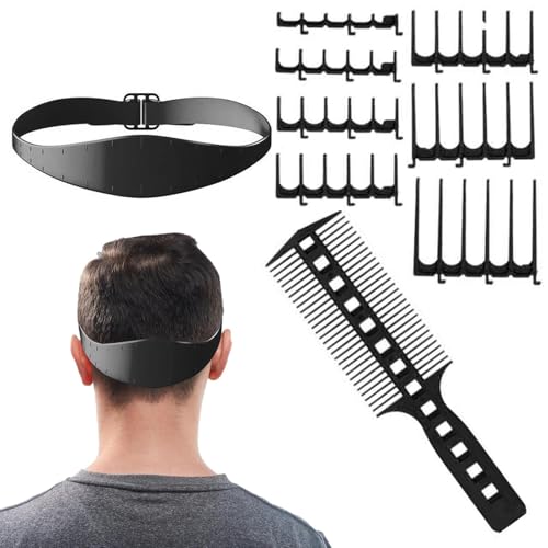 Masoog Fade-Guide für Männer - Home Haarschneide-Kamm-Set | Haarband-Schablone zum Selbermachen, 7 Kammzähne, Zubehör und Kamm Masoog Fade-Guide für Männer - Home Haarschneide-Kamm-Set | Haarband-Schablone zum Selbermachen, 7 Kammzähne, Zubehör und Kamm von Masoog