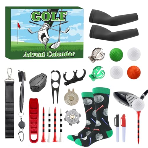 Masoog Golf Adventskalender 2025, Minigolf Werkzeug Adventskalender, 24 Tägiger Kalender Mit Tees, Bällen Und Markierungen Für Golfer Zum Sammeln von Masoog