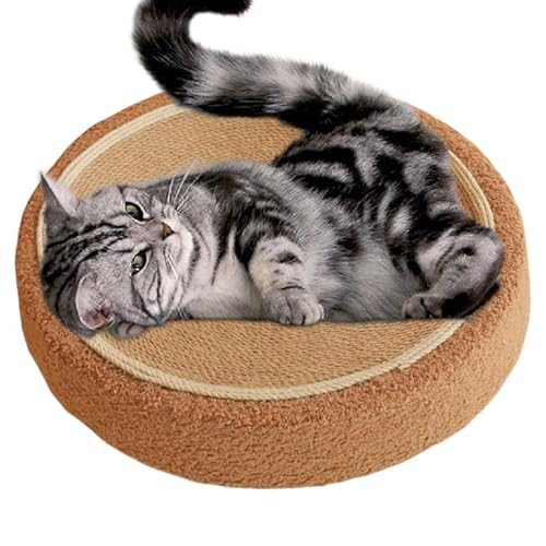Masoog Katzen-Kratzblock rund - Kratzmatte aus Sisal für Kätzchen | Kratzschale für Indoor Cats Lounge, Kitten Scratcher Couch Bed, Schützt Möbel von Masoog