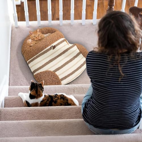 Masoog Katzen Schlafsack - Weich Warmer Überdachter Katzen Schlafplatz | Plüsch Möbel für Schlafzimmer Wohnzimmer Inneneinrichtung Zuhause Ecke Reisen Boden Masoog Katzen Schlafsack - Weich Warmer Überdachter Katzen Schlafplatz | Plüsch Möbel für Schlafzimmer Wohnzimmer Inneneinrichtung Zuhause Ecke Reisen Boden von Masoog