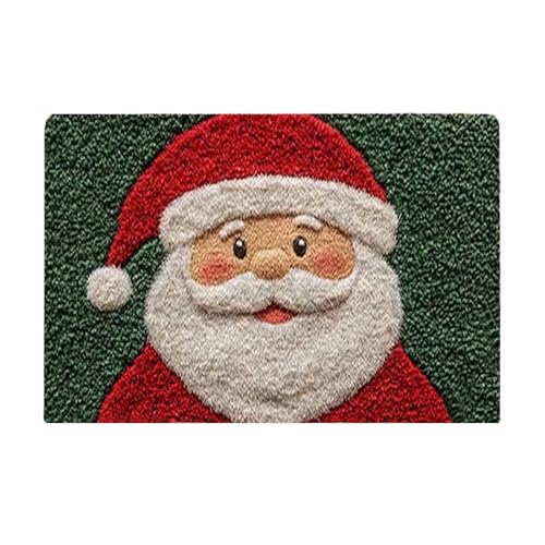 Masoog Weihnachts Badezimmer Matte | 80x50cm Saugfähiger Santa Badezimmer Fußteppich | Schnelltrocknender Flurteppich Für Wohnung von Masoog