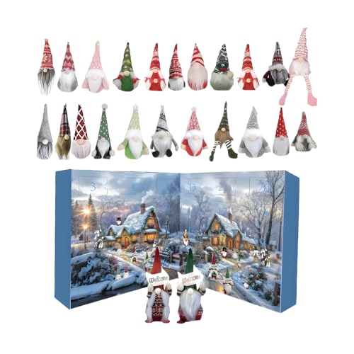 Masoog Weihnachtswichtel Countdown Kalender, 24 Tägiger Weihnachts Countdown Mit Plüschwichteln, Zwergenpuppen Ornamente Für Stammbaum Kamin Tisch Herzstück Party von Masoog