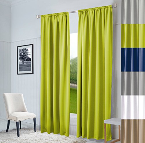 Hochqualitativer Vorhang nach Maß Oxford, Gardine nach Maß, Kräuselband, Schlaufen, Blickdicht, 6, Höhe: 250cm x Breite: 145cm, (Light Green) von Mass-Gardinen-Shop