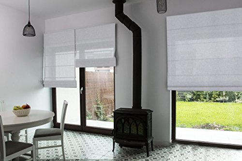 Raffrollo nach Maß, hochqualitative Wertarbeit, alle Größen verfügbar, für Fenster und Türen, Maßanfertigung, Befestigung durch Schrauben an Wand oder Decke (160cm Höhe x 190cm Breite / Light Grey) Raffrollo nach Maß, hochqualitative Wertarbeit, alle Größen verfügbar, für Fenster und Türen, Maßanfertigung, Befestigung durch Schrauben an Wand oder Decke (160cm Höhe x 190cm Breite / Light Grey) von Mass-Gardinen-Shop