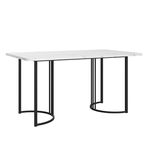 Massbinet 140 x 80cm Esstisch moderner Küchentisch Gestell aus Metall Rechteckiger Esstisch aus Moderner Marmormuster Küchentisch mit verstellbaren Füßen für Esszimmer Wohnzimmer Weiß/Schwarz Massbinet 140 x 80cm Esstisch moderner Küchentisch Gestell aus Metall Rechteckiger Esstisch aus Moderner Marmormuster Küchentisch mit verstellbaren Füßen für Esszimmer Wohnzimmer Weiß/Schwarz von Massbinet