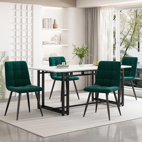 Massbinet 140x80cm Schwarz Esstisch mit 4 Stühlen Set Moderne Küche Esstisch Set Dunkelgrün Samt Esszimmerstühle Schwarz Eisen Beintisch Massbinet 140x80cm Schwarz Esstisch mit 4 Stühlen Set Moderne Küche Esstisch Set Dunkelgrün Samt Esszimmerstühle Schwarz Eisen Beintisch von Massbinet