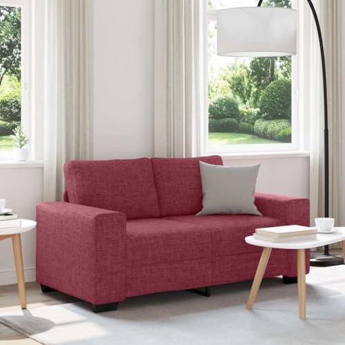 Massbinet 2-Sitzer-Sofa Bequemes Couch mit Schlaffunktion Bettsofa mit Großer Liegefläche von fürs Wohnzimmer Schlafzimmer Heimkino Gästezimmer Weinrot 120 cm Stoff von Massbinet