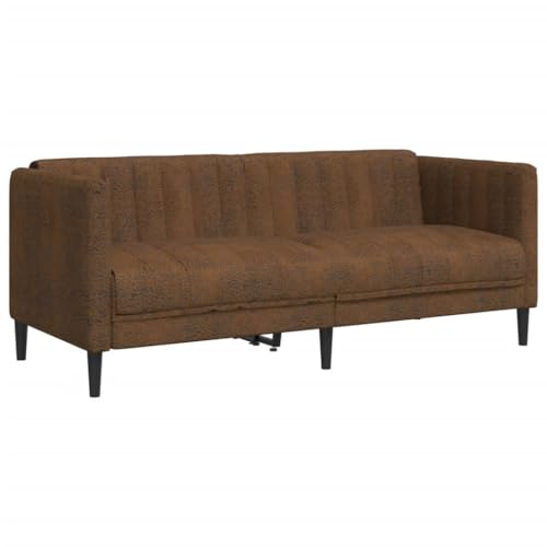 Massbinet 2-Sitzer Sofa Braun Kunstleder Wildleder-Optik Moderner Bodencouch für Schlafzimmer Wohnzimmer Massbinet 2-Sitzer Sofa Braun Kunstleder Wildleder-Optik Moderner Bodencouch für Schlafzimmer Wohnzimmer von Massbinet