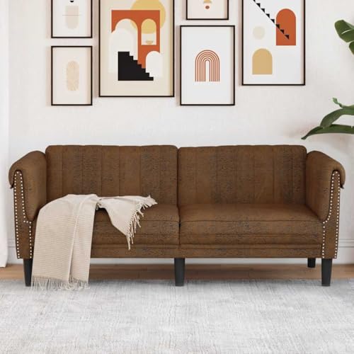 Massbinet 2-Sitzer Sofa Braun Kunstleder Wildleder-Optik Sessel Wohnzimmer Einzelsofa für Schlafzimmer Massbinet 2-Sitzer Sofa Braun Kunstleder Wildleder-Optik Sessel Wohnzimmer Einzelsofa für Schlafzimmer von Massbinet