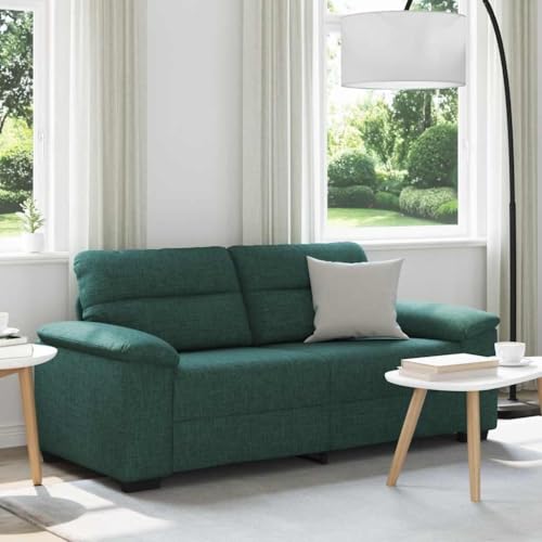 Massbinet 2-Sitzer-Sofa Dunkelgrün 140 cm Stoff Sofas mit abnehmbaren Kissen und Rückenlehnen von Massbinet