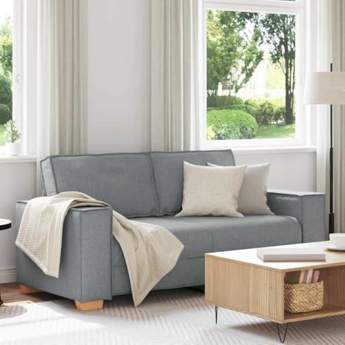 Massbinet 2-Sitzer Sofa Hellgrau 140 cm Stoff Modernes Couch mit Sitzkissen für Schlafzimmer Wohnung von Massbinet
