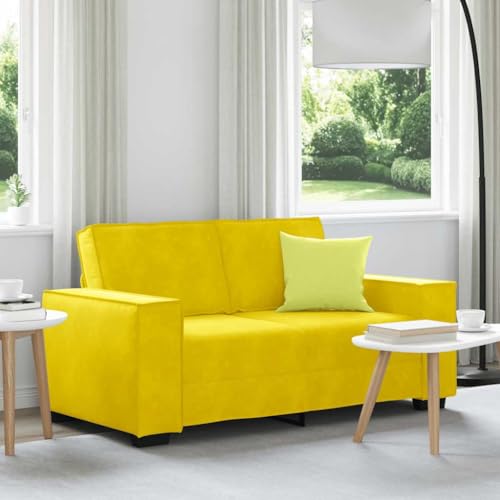 Massbinet 2 Sitzer Sofa Polstercouch für Wohnzimmer Gelb 120 cm Samt Massbinet 2 Sitzer Sofa Polstercouch für Wohnzimmer Gelb 120 cm Samt von Massbinet