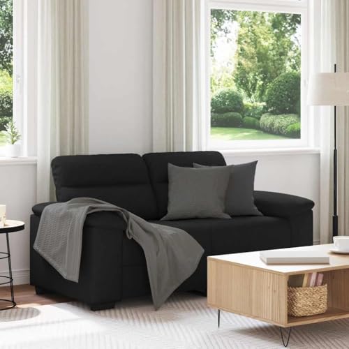 Massbinet 2-Sitzer-Sofa Schwarz 120 cm Stoff Kleine Sofas Mini-Sofas für das Wohnzimmer von Massbinet