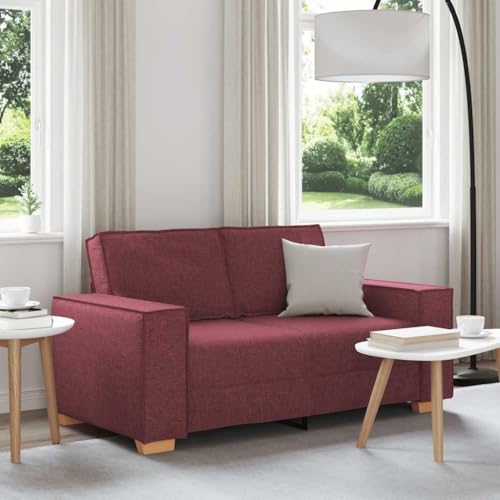 Massbinet 2-Sitzer Sofa Weinrot 120 cm Stoff Couch mit Breite Armlehnen für Schlafzimmer Spielzimmer von Massbinet