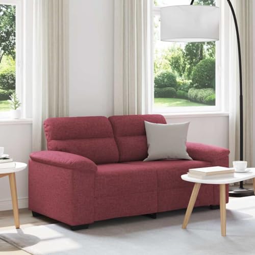 Massbinet 2-Sitzer-Sofa Weinrot 120 cm Stoff Sofas mit Rahmen aus Holz und Metall von Massbinet