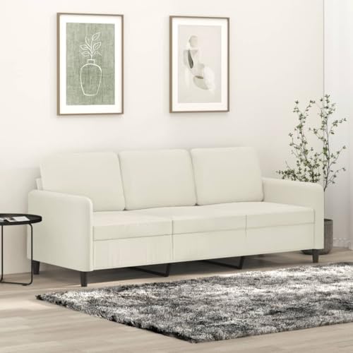 Massbinet 3-Sitzer-Sofa Modern Sofa Bequemes Wohnzimmer Big Sofas mit Kissen Modernes Couch fürs Büro Schlafzimmer Creme 180 cm Samt Massbinet 3-Sitzer-Sofa Modern Sofa Bequemes Wohnzimmer Big Sofas mit Kissen Modernes Couch fürs Büro Schlafzimmer Creme 180 cm Samt von Massbinet