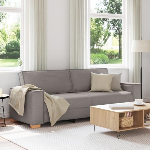 Massbinet 3-Sitzer-Sofa Taupe 180 cm Stoff Modernes Sofas mit Wurfkissen Stoffcouch mit Armlehne Massbinet 3-Sitzer-Sofa Taupe 180 cm Stoff Modernes Sofas mit Wurfkissen Stoffcouch mit Armlehne von Massbinet