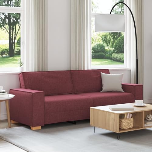 Massbinet 3-Sitzer-Sofa Weinrot 180 cm Stoff Couch mit Breite Armlehnen für Schlafzimmer Spielzimmer Massbinet 3-Sitzer-Sofa Weinrot 180 cm Stoff Couch mit Breite Armlehnen für Schlafzimmer Spielzimmer von Massbinet