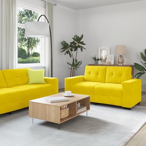 Massbinet 3-TLG. Sofagarnitur mit Kissen Gelb Samt Mini Sofa für Wohnzimmer Wohnung Büro Einfache Montage Massbinet 3-TLG. Sofagarnitur mit Kissen Gelb Samt Mini Sofa für Wohnzimmer Wohnung Büro Einfache Montage von Massbinet
