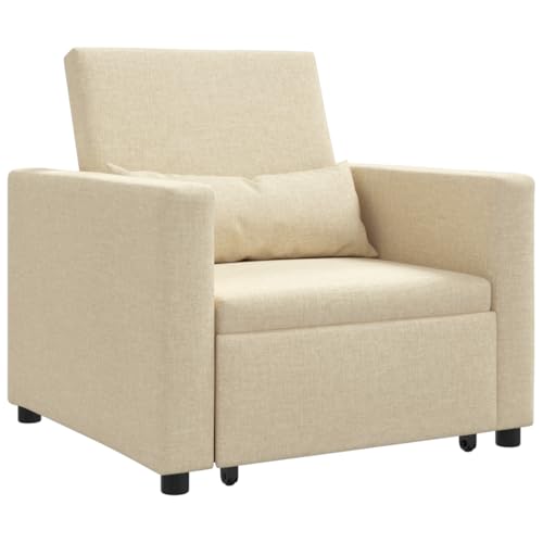 Massbinet 3-in-1 Einzelsofa-Bett konvertierbar Creme Stoff Moderner Modischer Lehnstuhl Gepolsterter mit Rollen Stabiler und Langlebiger Massbinet 3-in-1 Einzelsofa-Bett konvertierbar Creme Stoff Moderner Modischer Lehnstuhl Gepolsterter mit Rollen Stabiler und Langlebiger von Massbinet