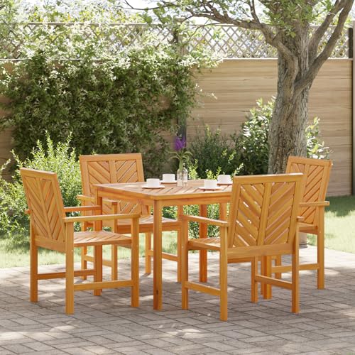Massbinet 4-teilige Garten Essgruppe aus massivem Akazienholz Belastbarkeit Balkon Garten Terrasse Tisch Massbinet 4-teilige Garten Essgruppe aus massivem Akazienholz Belastbarkeit Balkon Garten Terrasse Tisch von Massbinet