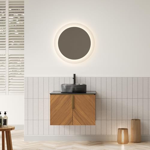 Massbinet ARAI 61cm Wandhalterung Badezimmer-Waschtisch mit Transparentes Schwarzes Rundes Glasbecken, Arbeitsplatte aus schwarzem Sinterstein, Sperrholzschrank mit 2 Türen Massbinet ARAI 61cm Wandhalterung Badezimmer-Waschtisch mit Transparentes Schwarzes Rundes Glasbecken, Arbeitsplatte aus schwarzem Sinterstein, Sperrholzschrank mit 2 Türen von Massbinet