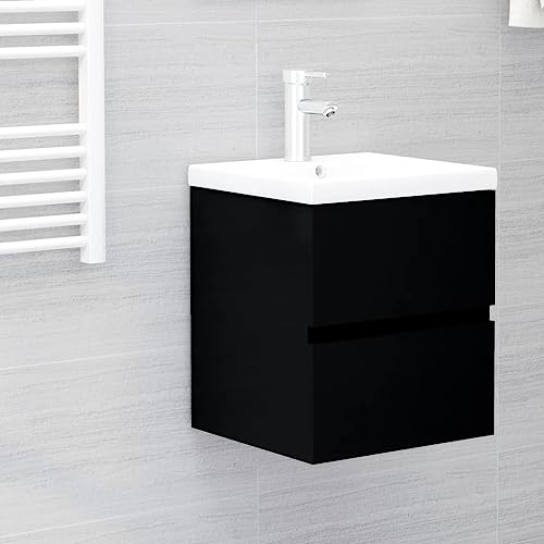Massbinet Badezimmermöbel Set Unterschrank mit Keramikwaschbecken Spiegelschrank Hochscrank Schwarz 41 x 38.5 x 45 cm Ohne Wasserhahn & Abfluss Massbinet Badezimmermöbel Set Unterschrank mit Keramikwaschbecken Spiegelschrank Hochscrank Schwarz 41 x 38.5 x 45 cm Ohne Wasserhahn & Abfluss von Massbinet