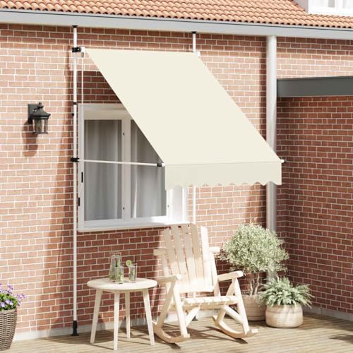 Massbinet Balkonmarkise ohne Bohren Markise UV-beständig Höhenverstellbar & Wasserabweisend Sonnenschutz für Balkon Terrasse Garten Terrassenüberdachung Handbetrieben 150 cm Cremeweiß Massbinet Balkonmarkise ohne Bohren Markise UV-beständig Höhenverstellbar & Wasserabweisend Sonnenschutz für Balkon Terrasse Garten Terrassenüberdachung Handbetrieben 150 cm Cremeweiß von Massbinet