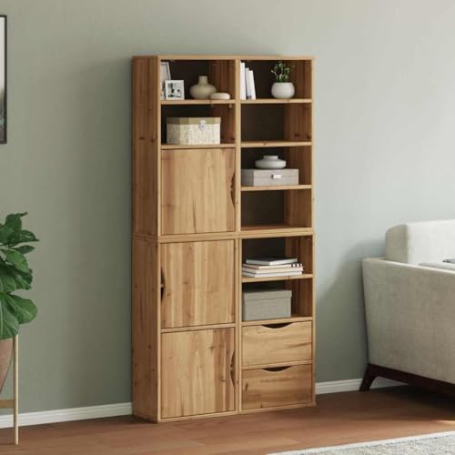 Massbinet Beistellschränke 4 STK. ODDA 40x24x79 cm Massivholz Kleiderschrank für Wohnzimmer Schlafzimmer von Massbinet