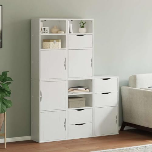 Massbinet Beistellschränke 5 STK. ODDA Weiß 40x24x79 cm Massivholz Kiefer Buffetkommode Schrank Wohnzimmerschrank Massbinet Beistellschränke 5 STK. ODDA Weiß 40x24x79 cm Massivholz Kiefer Buffetkommode Schrank Wohnzimmerschrank von Massbinet