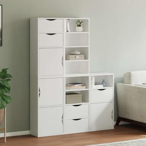 Massbinet Beistellschränke 5 STK. ODDA Weiß 40x24x79 cm Massivholz Kiefer Moderne Kommode mit viel Strauraum Massbinet Beistellschränke 5 STK. ODDA Weiß 40x24x79 cm Massivholz Kiefer Moderne Kommode mit viel Strauraum von Massbinet