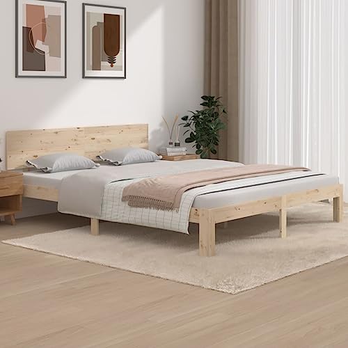 Massbinet Bett mit Lattenrost Bettgestell Massivholzbett Kiefer 160x200 cm Massbinet Bett mit Lattenrost Bettgestell Massivholzbett Kiefer 160x200 cm von Massbinet