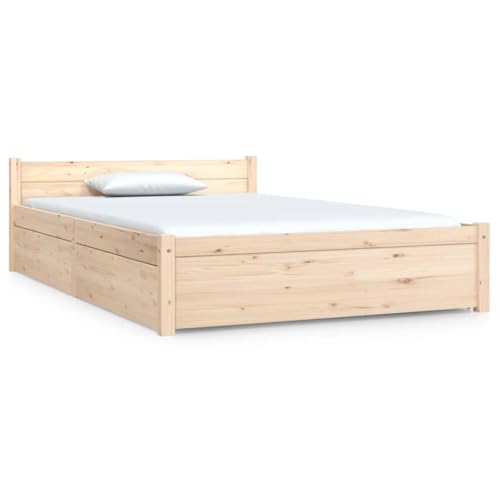 Massbinet Bett mit Schubladen 120x190 cm Doppelbettgestell inkl. Lattenrost und Schubladen mit Standardfuß von Massbinet