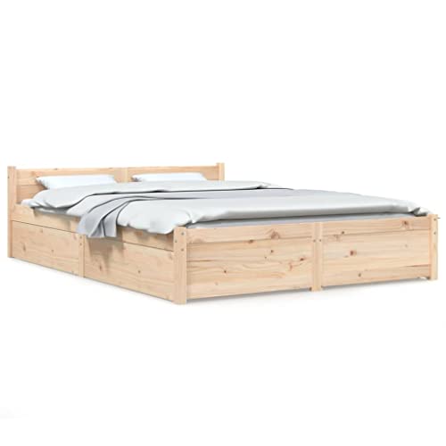 Massbinet Bett mit Schubladen 140x200 cm Doppelbettgestell Bettgestell mit Schubladen von Massbinet