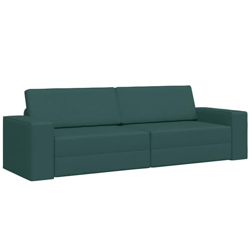 Massbinet Boden Schlafsofa 2-in-1 Dunkelgrün 245x150x60.5 cm Stoff Modernes Jugendsofa mit Schlaffunktion Gepolstertes Holz-Sofa Stabiles Duo von Massbinet