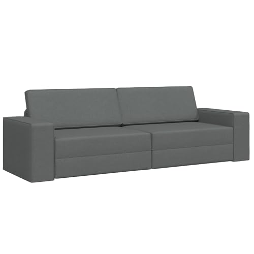 Massbinet Boden-Sofa-Bett 2-in-1 Dunkelgrau 245x150x60.5 cm Stoff Multifunktionssofa Universalsofa mit weichen Armlehnen Modernes Jugendsofa mit Schlaffunktion von Massbinet