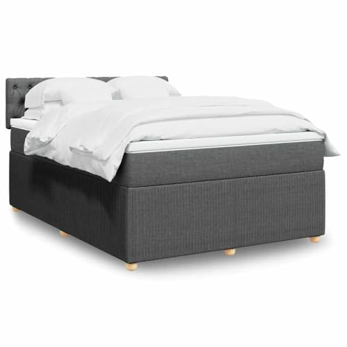 Massbinet Boxspringbett Dunkelgrau 140x200 cm Stoff Doppelbettgestell Bettgestell mit Matratze Holzklbett Ladestation Verstellbares Gepolstertes Kopfteil Massbinet Boxspringbett Dunkelgrau 140x200 cm Stoff Doppelbettgestell Bettgestell mit Matratze Holzklbett Ladestation Verstellbares Gepolstertes Kopfteil von Massbinet