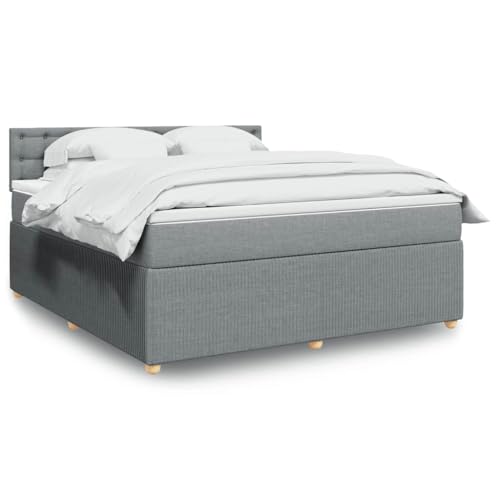 Massbinet Boxspringbett Hellgrau 180x200 cm Stoff Doppelbettgestell Bettgestell mit Matratze Holzklbett Ladestation Verstellbares Gepolstertes Kopfteil Massbinet Boxspringbett Hellgrau 180x200 cm Stoff Doppelbettgestell Bettgestell mit Matratze Holzklbett Ladestation Verstellbares Gepolstertes Kopfteil von Massbinet