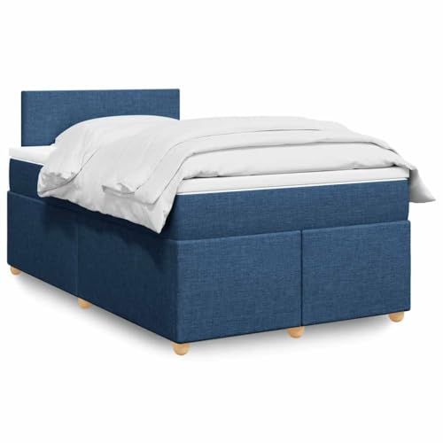 Massbinet Boxspringbett mit Matratze Blau 120x190 cm Stoff Modernisierte Federkernbetten Weiche Matratzen Massbinet Boxspringbett mit Matratze Blau 120x190 cm Stoff Modernisierte Federkernbetten Weiche Matratzen von Massbinet