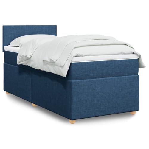Massbinet Boxspringbett mit Matratze Blau 80x200 cm Stoff Polsterbett mit einzelnen Taschenfedern Langlebigkeit Komfort Massbinet Boxspringbett mit Matratze Blau 80x200 cm Stoff Polsterbett mit einzelnen Taschenfedern Langlebigkeit Komfort von Massbinet