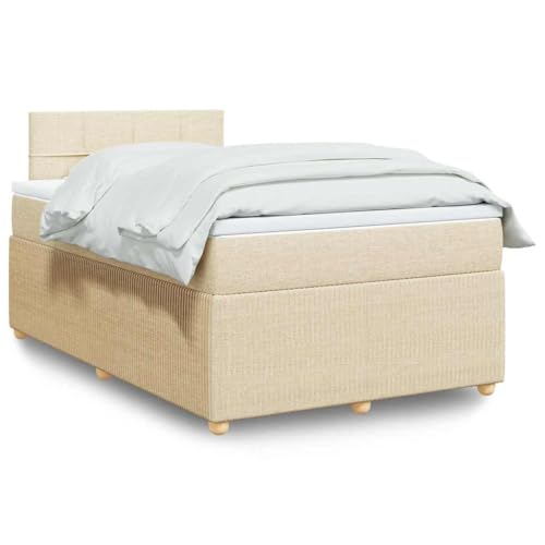 Massbinet Boxspringbett mit Matratze Creme 120x200 cm Stoff Doppelbettgestell Bettgestell mit Matratze Holzklbett Ladestation Verstellbares Gepolstertes Kopfteil Massbinet Boxspringbett mit Matratze Creme 120x200 cm Stoff Doppelbettgestell Bettgestell mit Matratze Holzklbett Ladestation Verstellbares Gepolstertes Kopfteil von Massbinet