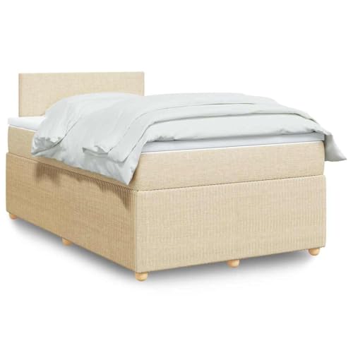 Massbinet Boxspringbett mit Matratze Creme 120x200 cm Stoff Doppelbettgestell Bettgestell mit Matratze Holzklbett Ladestation Verstellbares Gepolstertes Kopfteil Massbinet Boxspringbett mit Matratze Creme 120x200 cm Stoff Doppelbettgestell Bettgestell mit Matratze Holzklbett Ladestation Verstellbares Gepolstertes Kopfteil von Massbinet