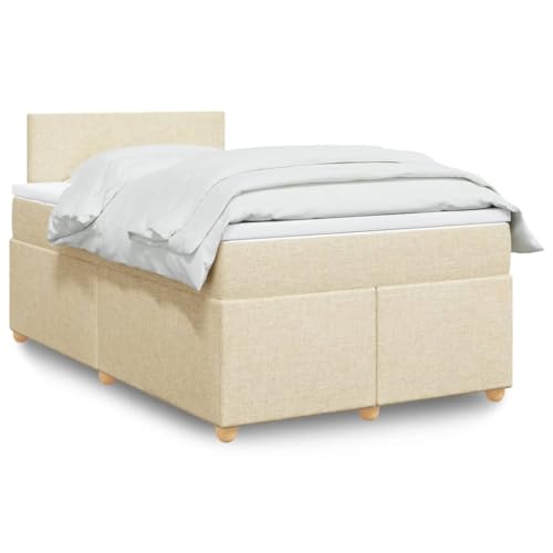 Massbinet Boxspringbett mit Matratze Creme 120x200 cm Stoff Polsterbett mit einzelnen Taschenfedern Langlebigkeit Komfort Massbinet Boxspringbett mit Matratze Creme 120x200 cm Stoff Polsterbett mit einzelnen Taschenfedern Langlebigkeit Komfort von Massbinet