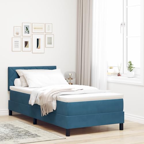 Massbinet Boxspringbett mit Matratze Dunkelblau 100x200 cm Samt Hochwertige Matratzen Matratzen mit Sprungfedern Massbinet Boxspringbett mit Matratze Dunkelblau 100x200 cm Samt Hochwertige Matratzen Matratzen mit Sprungfedern von Massbinet