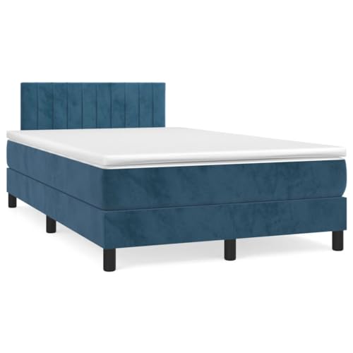 Massbinet Boxspringbett mit Matratze Dunkelblau 120x190 cm Samt Hochwertige Matratzen Matratzen mit Sprungfedern Massbinet Boxspringbett mit Matratze Dunkelblau 120x190 cm Samt Hochwertige Matratzen Matratzen mit Sprungfedern von Massbinet