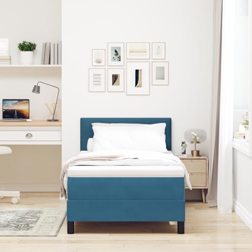 Massbinet Boxspringbett mit Matratze Dunkelblau 90x200 cm Samt Hochwertige Matratzen Matratzen mit Sprungfedern Massbinet Boxspringbett mit Matratze Dunkelblau 90x200 cm Samt Hochwertige Matratzen Matratzen mit Sprungfedern von Massbinet