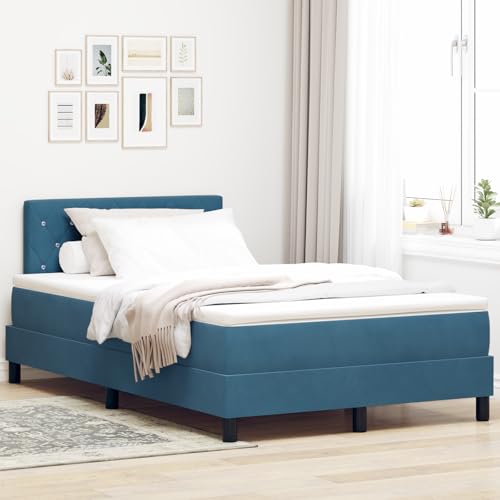 Massbinet Boxspringbett mit Matratze Dunkelblau Samt Hochwertige Matratzen Matratzen mit Sprungfedern Massbinet Boxspringbett mit Matratze Dunkelblau Samt Hochwertige Matratzen Matratzen mit Sprungfedern von Massbinet