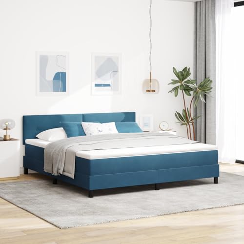 Massbinet Boxspringbett mit Matratze Dunkelblau Samt Hochwertige Matratzen Matratzen mit Sprungfedern Massbinet Boxspringbett mit Matratze Dunkelblau Samt Hochwertige Matratzen Matratzen mit Sprungfedern von Massbinet