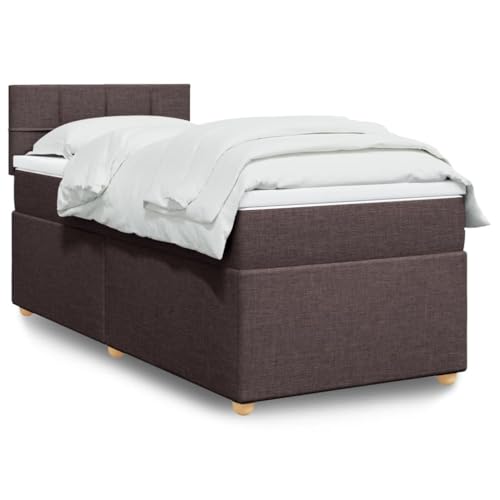 Massbinet Boxspringbett mit Matratze Dunkelbraun 90x190 cm Stoff Junior-Federbetten mit langlebigen atmungsaktiven Stoffen Massbinet Boxspringbett mit Matratze Dunkelbraun 90x190 cm Stoff Junior-Federbetten mit langlebigen atmungsaktiven Stoffen von Massbinet