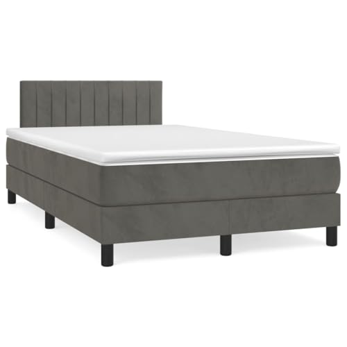 Massbinet Boxspringbett mit Matratze Dunkelgrau 120x190 cm Samt Hochwertige Matratzen Matratzen mit Sprungfedern Massbinet Boxspringbett mit Matratze Dunkelgrau 120x190 cm Samt Hochwertige Matratzen Matratzen mit Sprungfedern von Massbinet